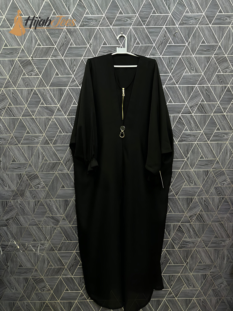 Gold Zip Buckle Abaya