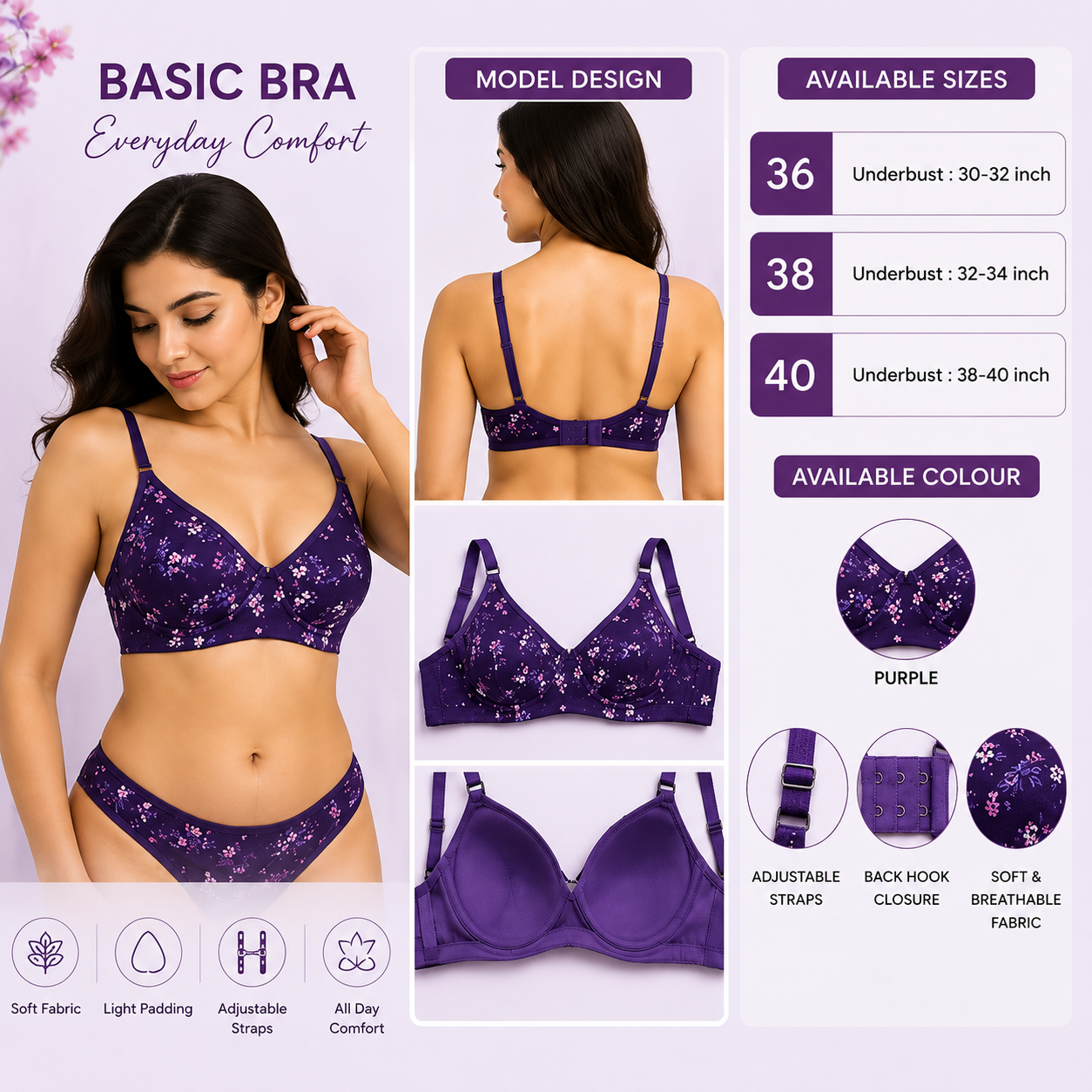 cotton jersey bra