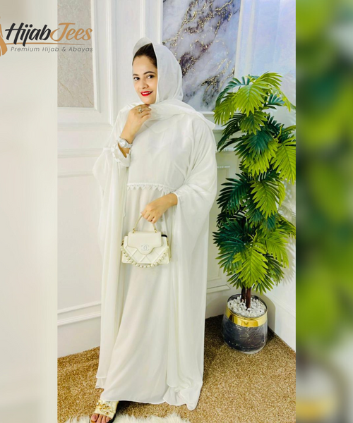 White Pearl Angel Abaya