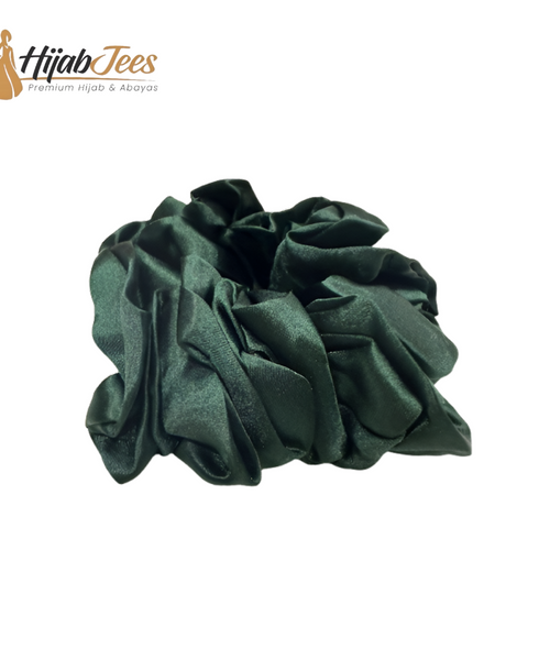 Dark Green Satin Volume Scrunchie