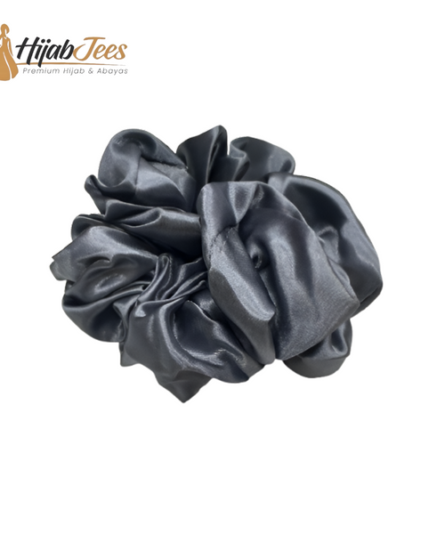 Charcoal Satin Volume Scrunchie