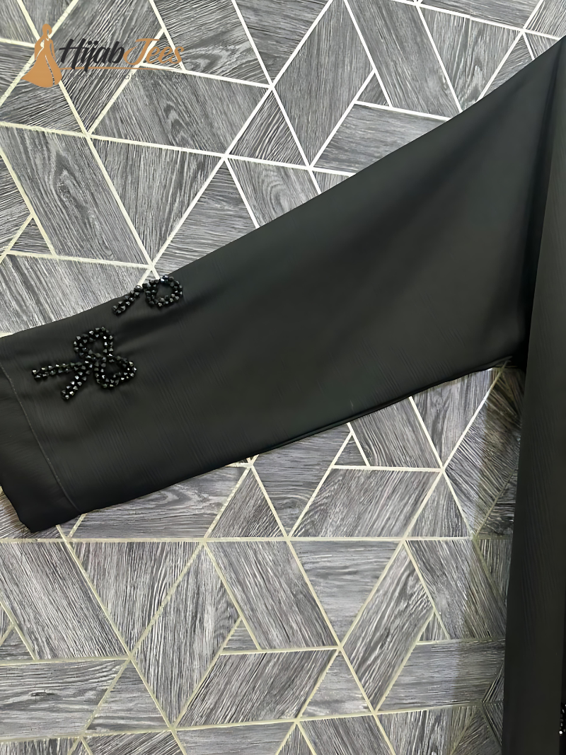 Hand Work Bow Abaya (Black)
