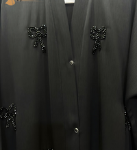 Hand Work Bow Abaya (Black)