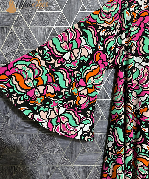 Boho Bloom – Printed Kaftan Dress