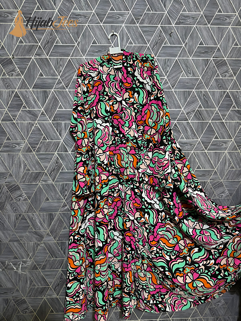 Boho Bloom – Printed Kaftan Dress