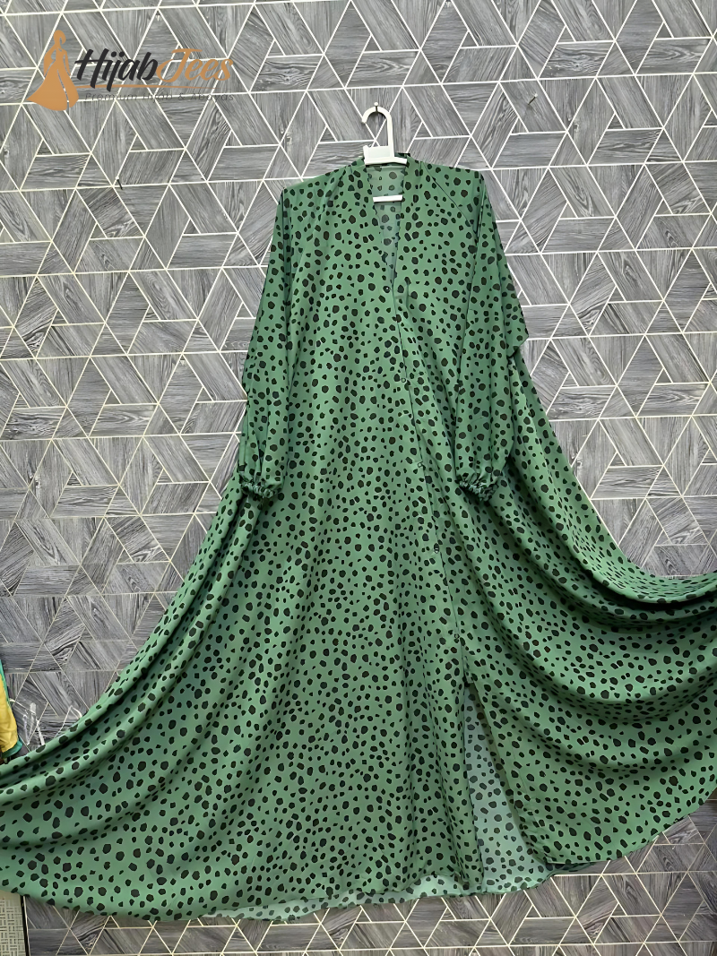Olive Ember Printed Abaya