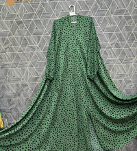 Olive Ember Printed Abaya