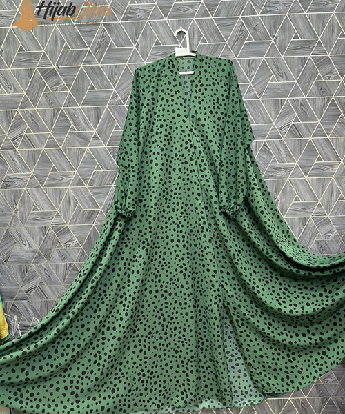Olive Ember Printed Abaya
