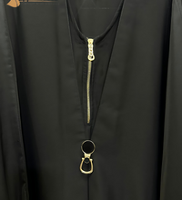 Gold Zip Buckle Abaya