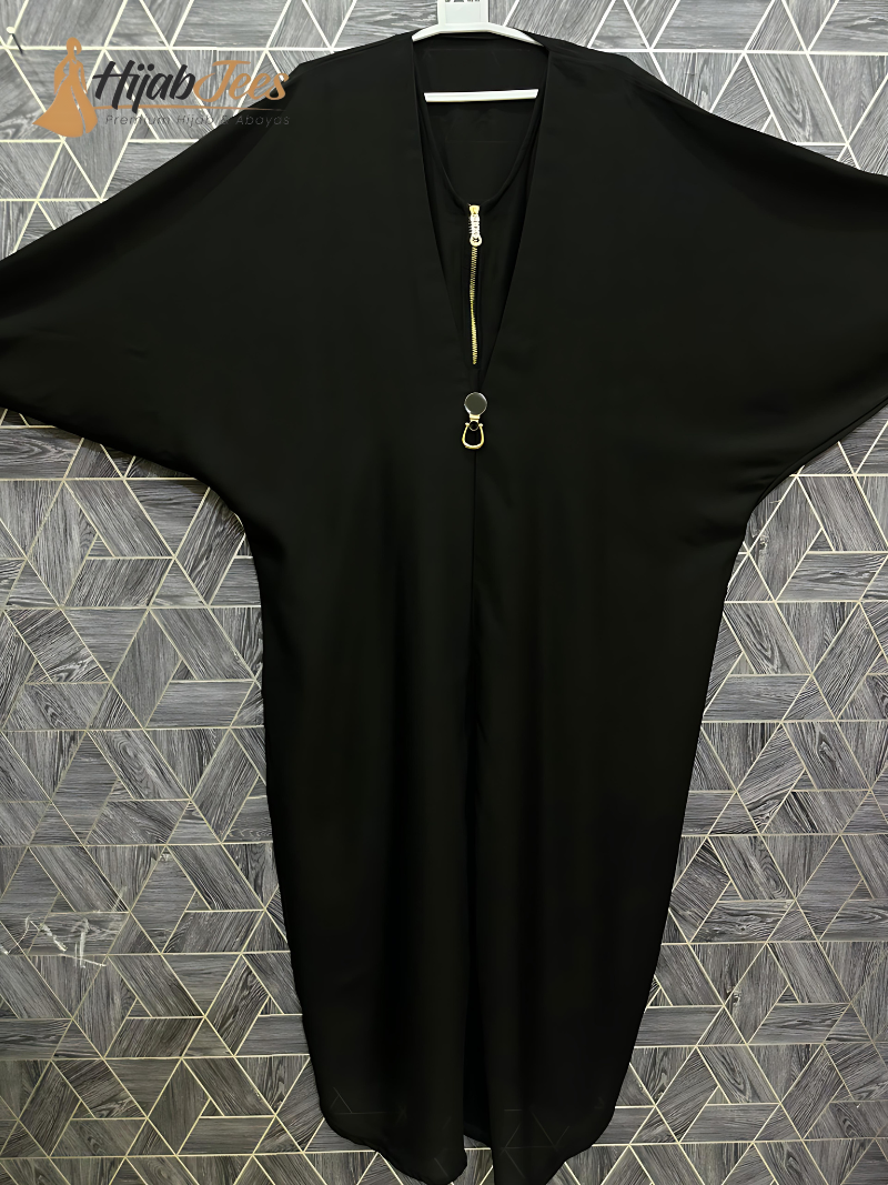 Gold Zip Buckle Abaya