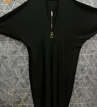 Gold Zip Buckle Abaya