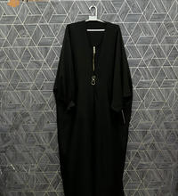 Gold Zip Buckle Abaya
