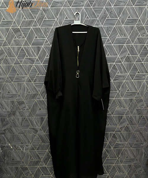 Gold Zip Buckle Abaya