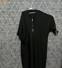 Gold Zip Buckle Abaya
