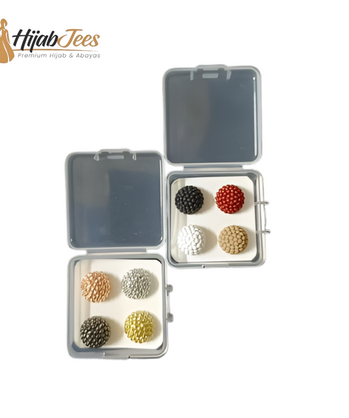 HijabJees Round Textured Magnetic Pins – 8-Piece Set