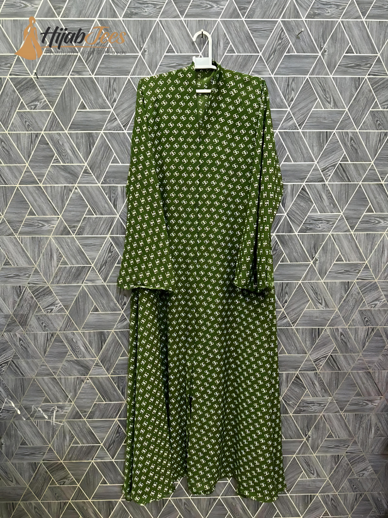 Verdant Whisper Printed Abaya