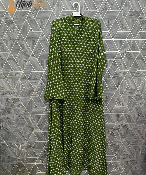 Verdant Whisper Printed Abaya