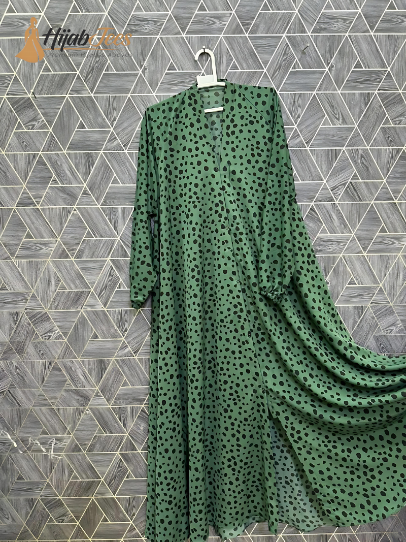 Olive Ember Printed Abaya