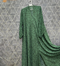 Olive Ember Printed Abaya