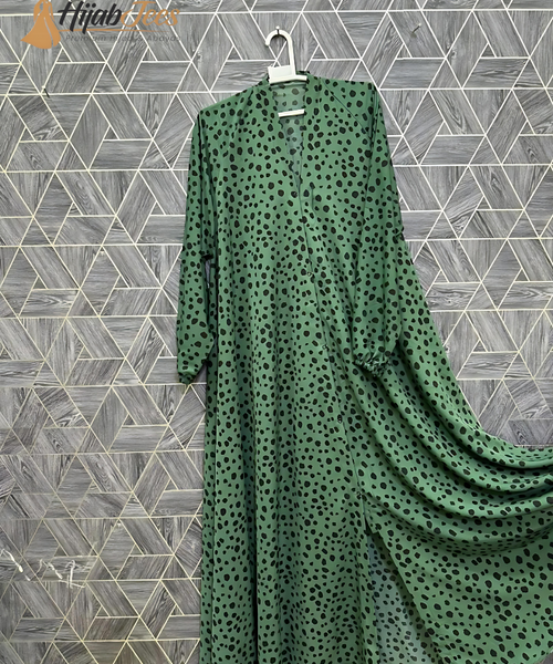 Olive Ember Printed Abaya
