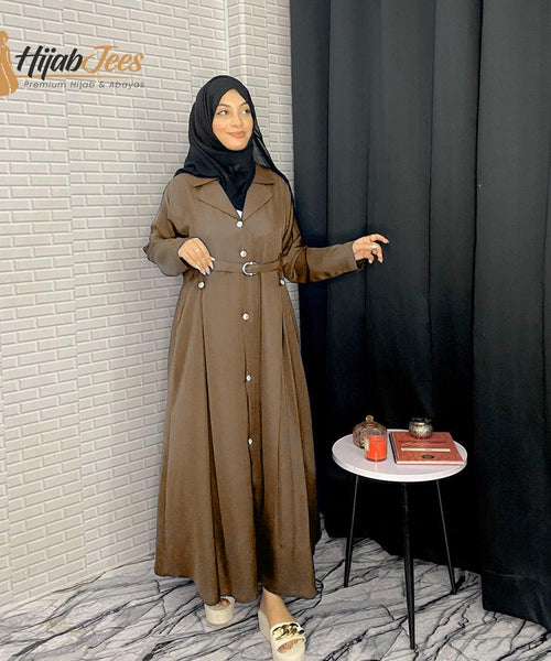 Belted Coat Abaya (Brown)