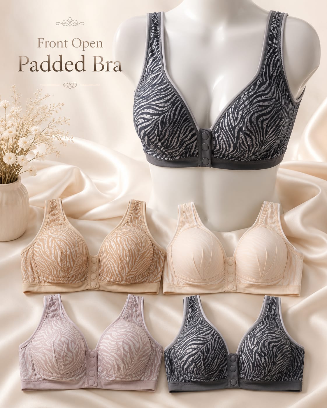 Front Open Padded Bra
