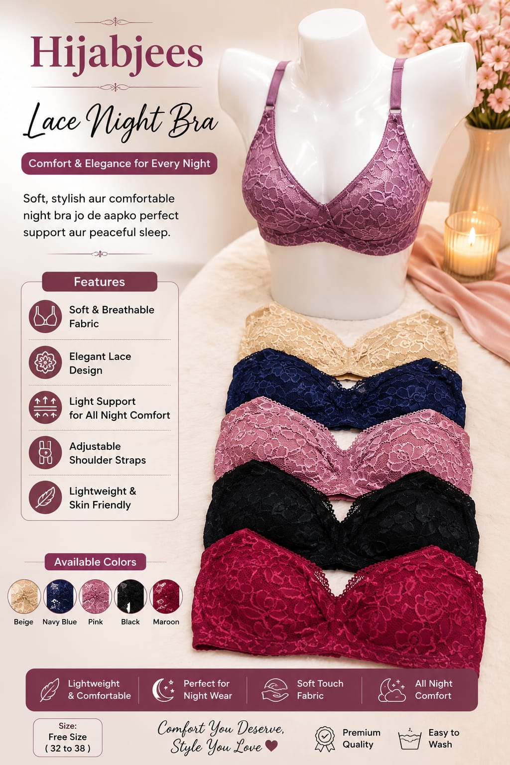 Lace Night Bra