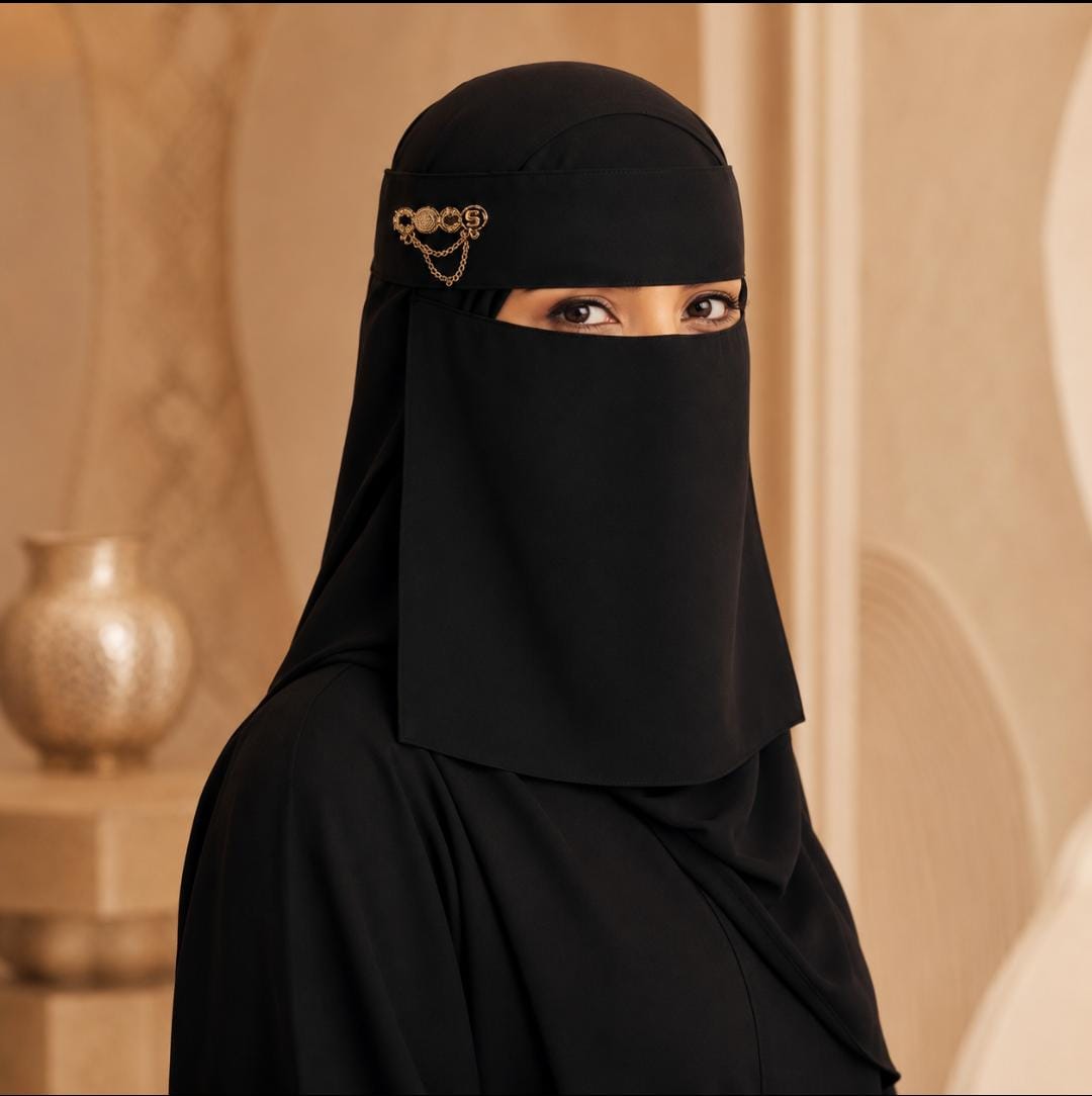 Premium Black Designer Niqab
