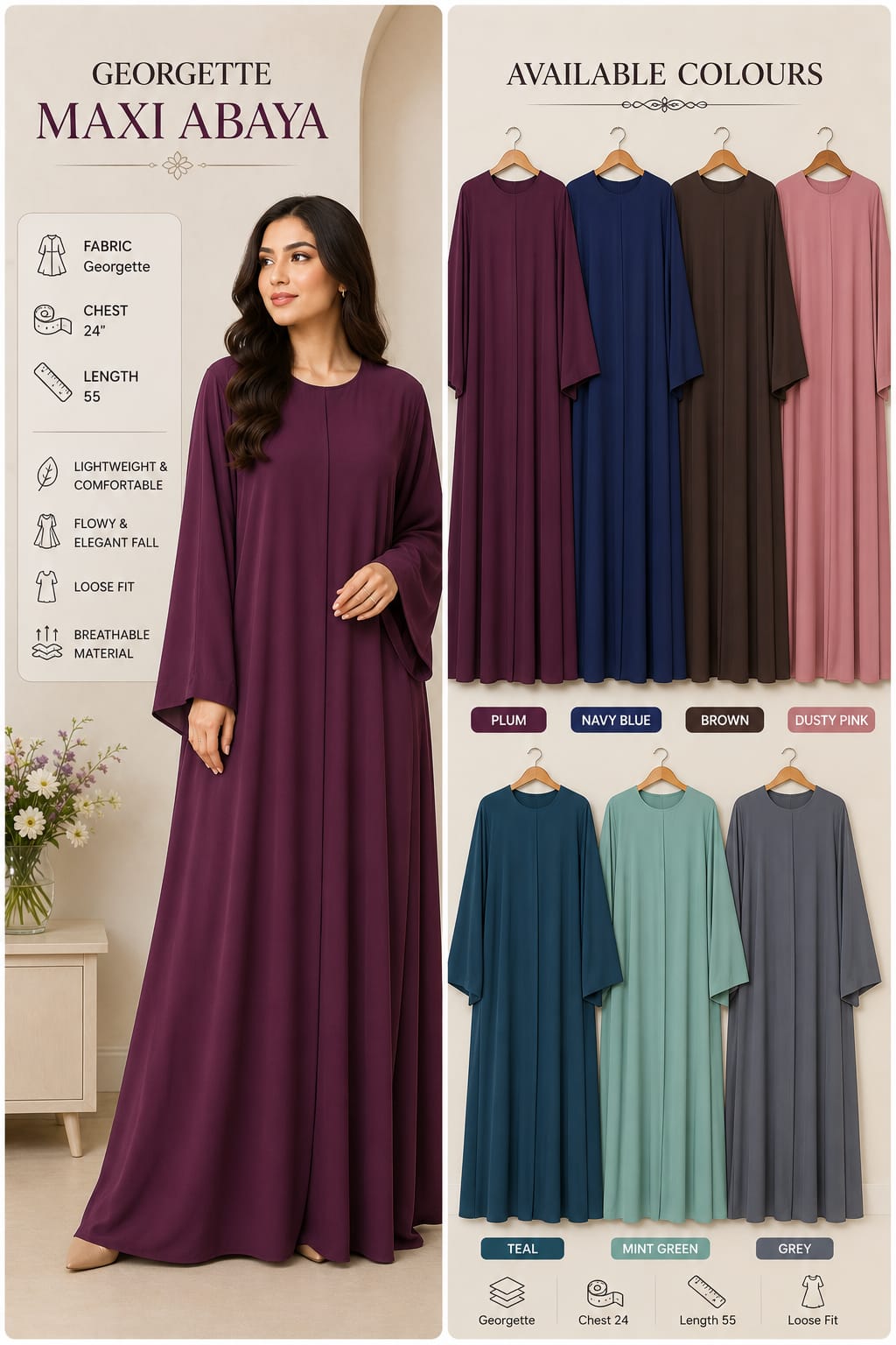 Georgette Maxi Abaya