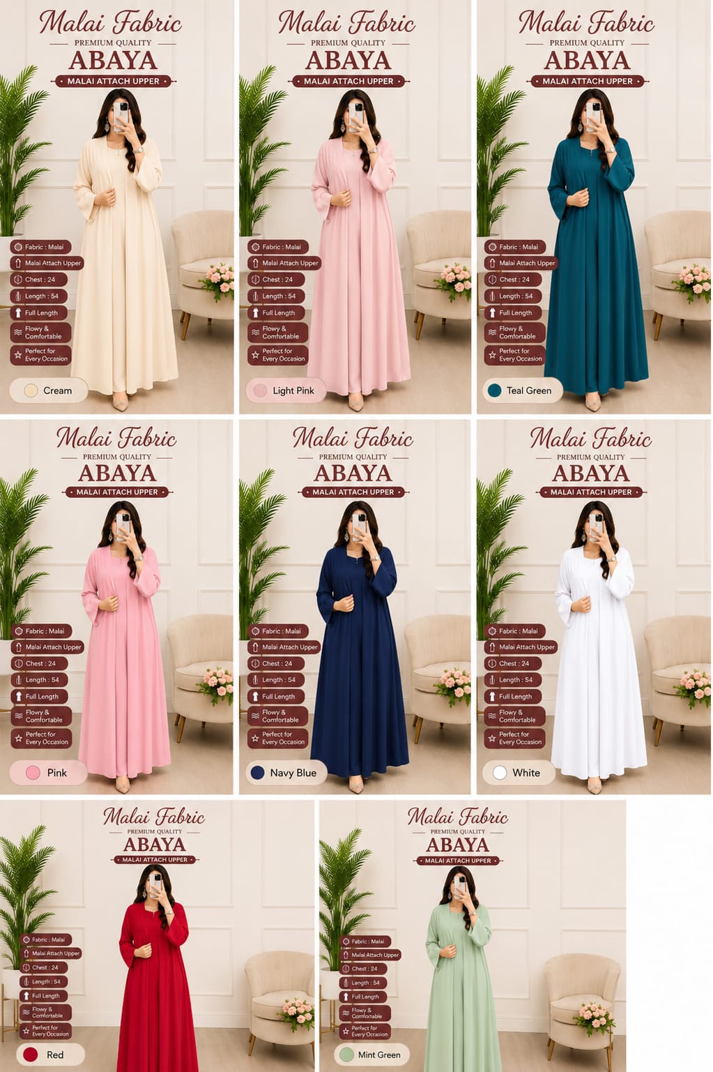 Malai Fabric Abaya – Malai Attach Upper