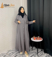 Belted Coat Abaya (Charcoal)