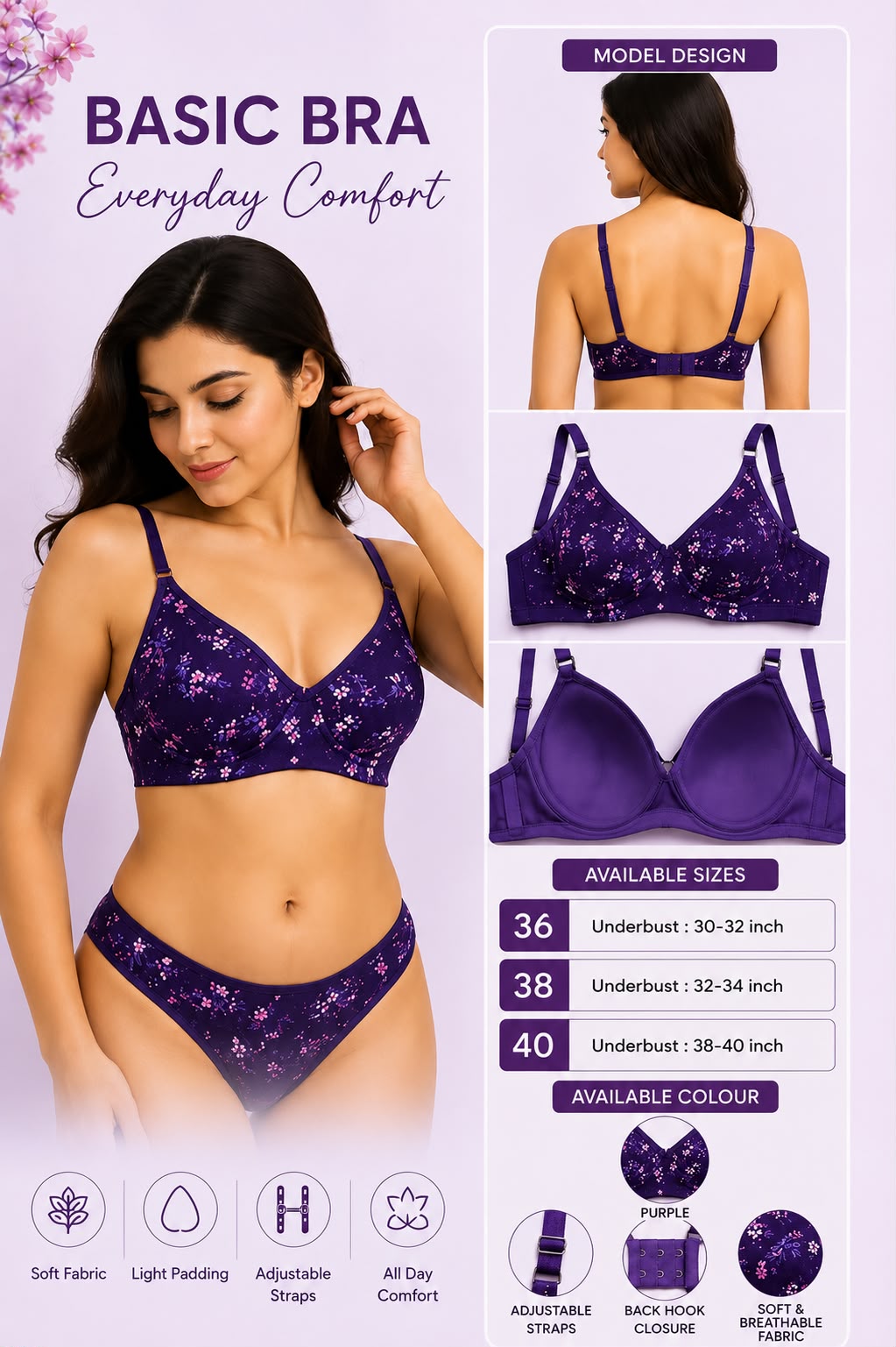 cotton jersey bra