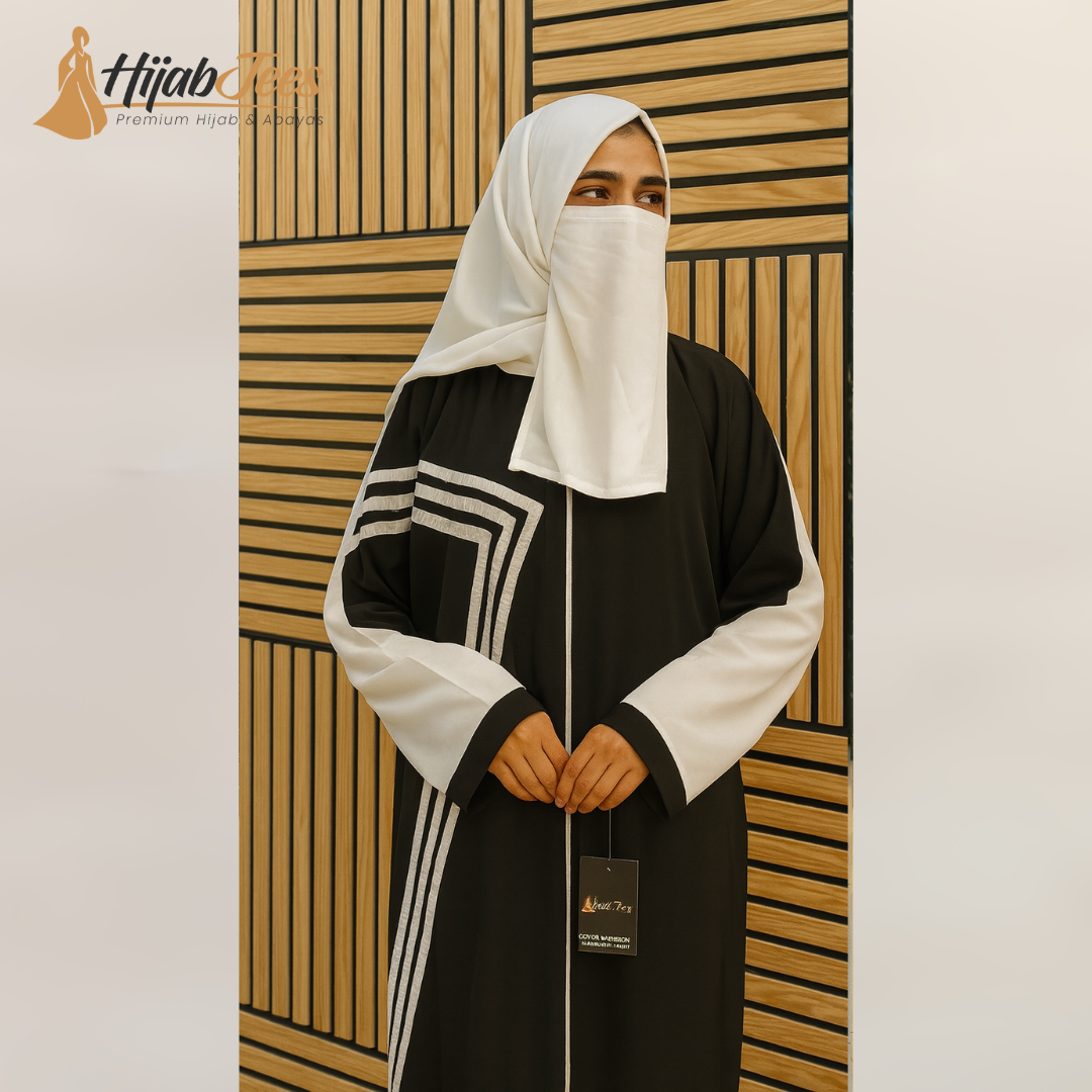 Black & White Elegance Abaya