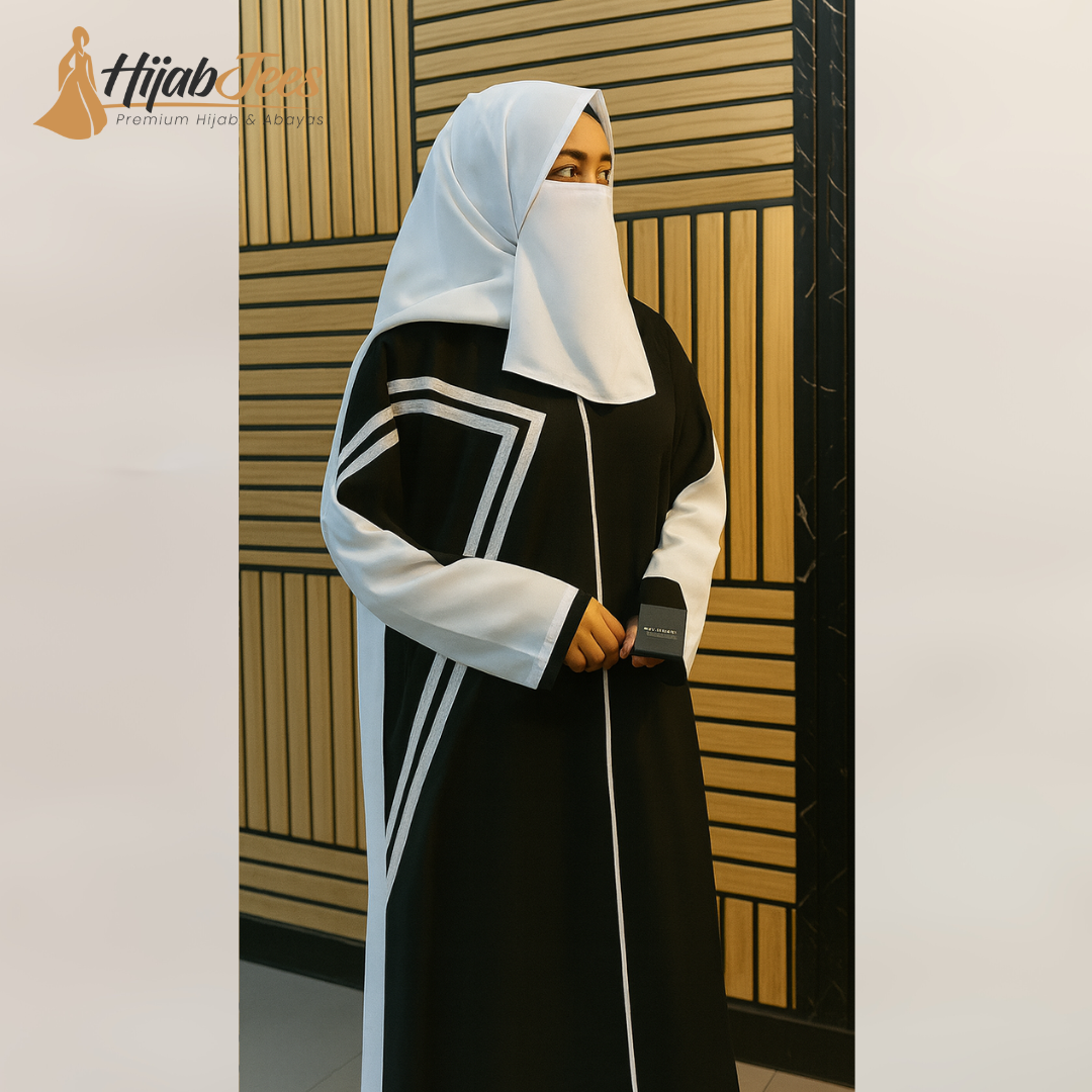 Black & White Elegance Abaya