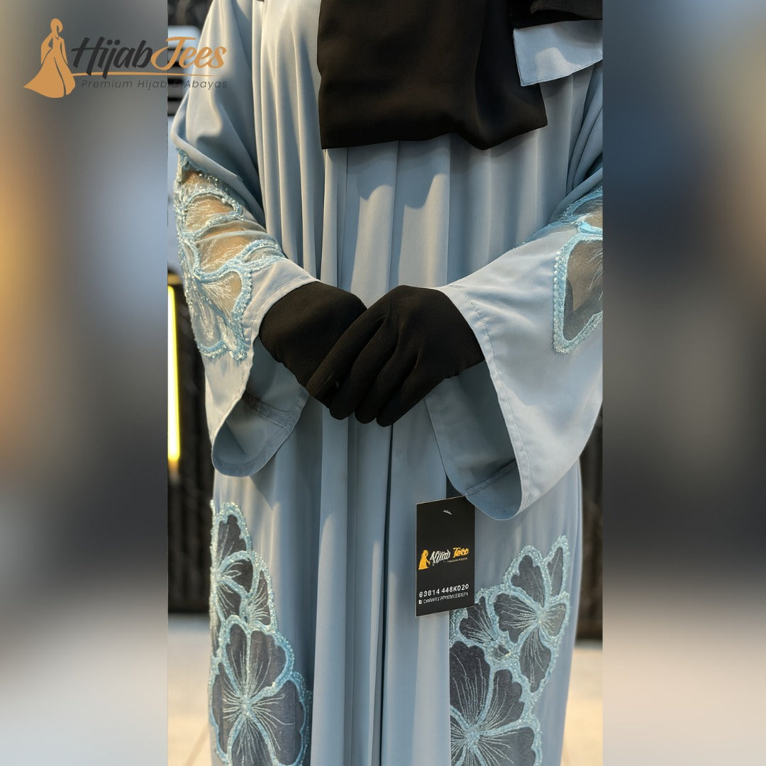 Sky Bloom Abaya