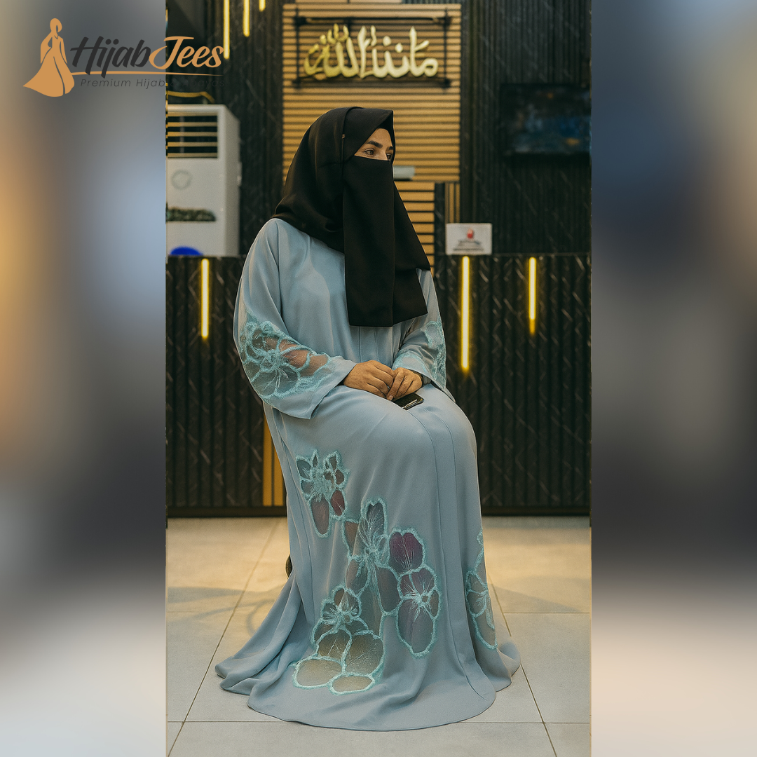 Sky Bloom Abaya